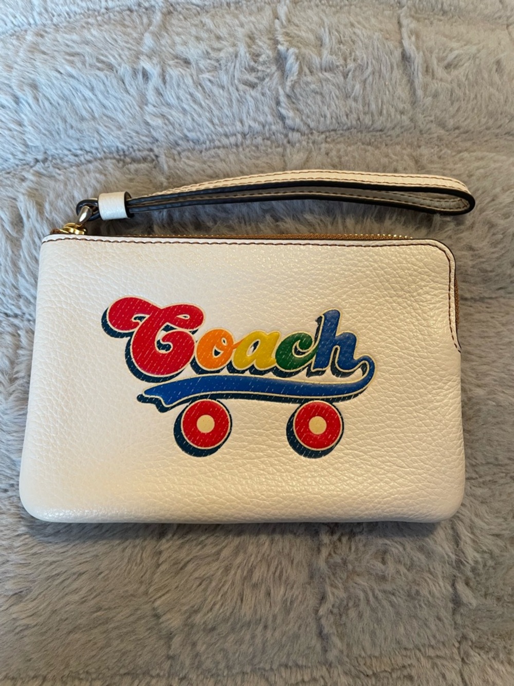Coach Pride Wristlet with Multicolor Skate Graphic